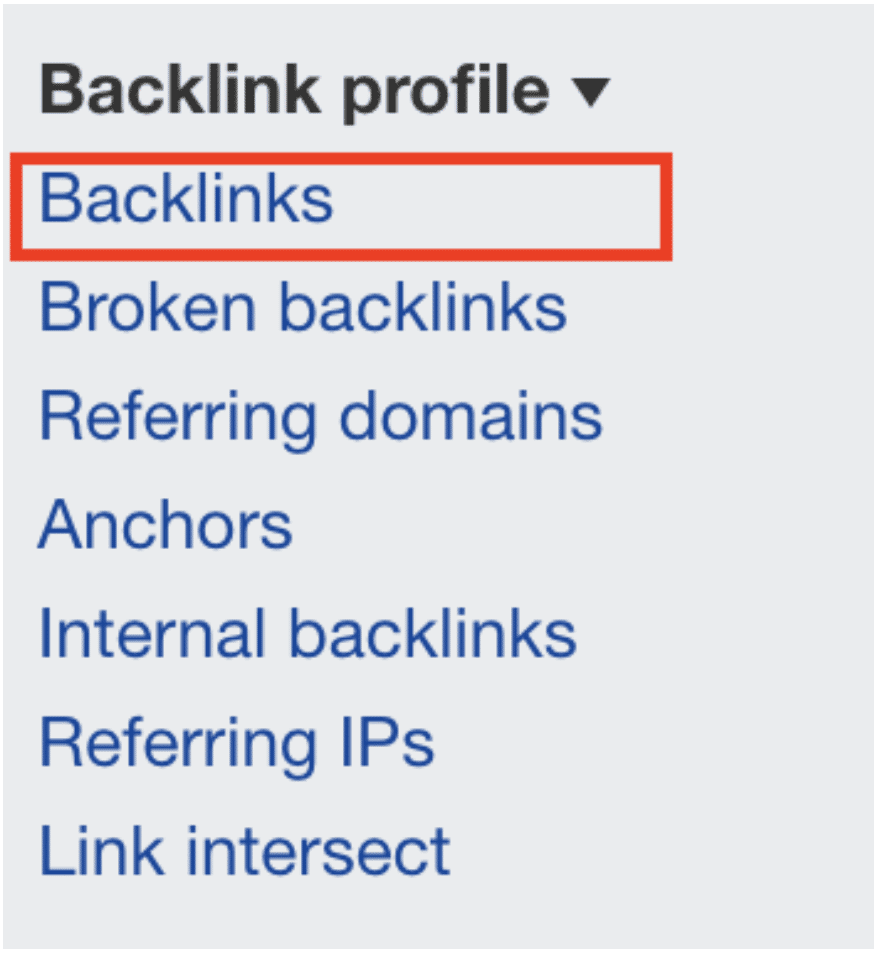 backlinks selection