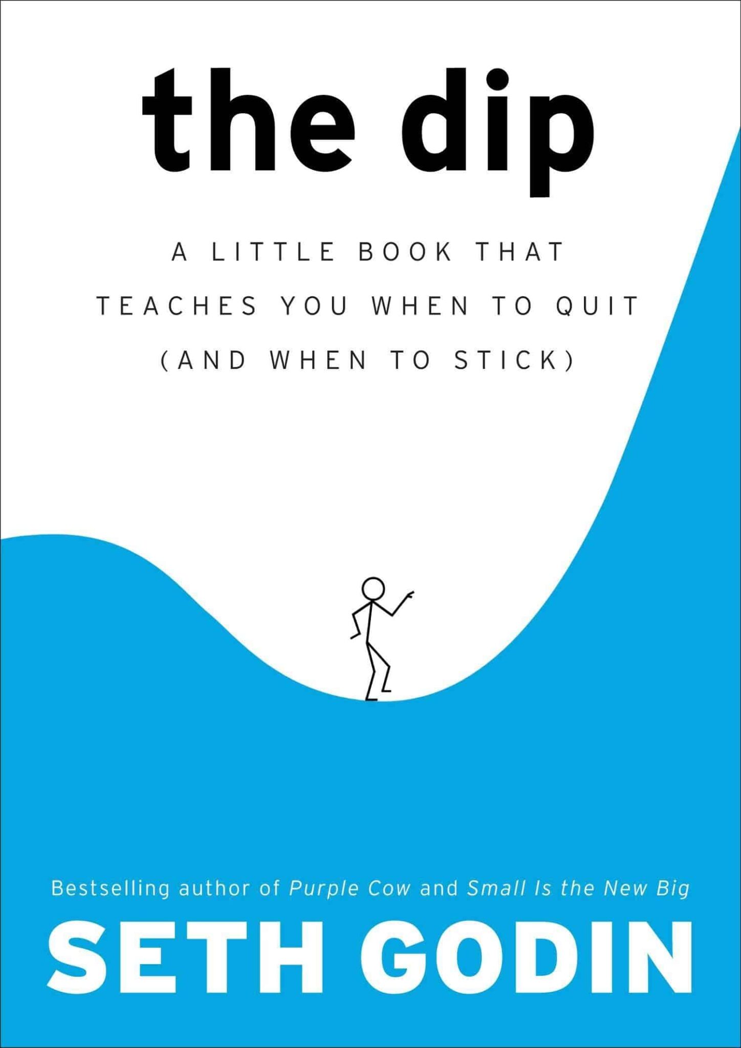 the dip book cover of a stick figure man on a blue wave